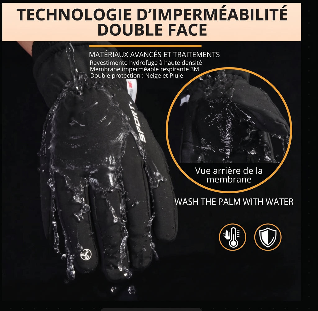 Gants Chauffants Imperméables - Protection Grand Froid